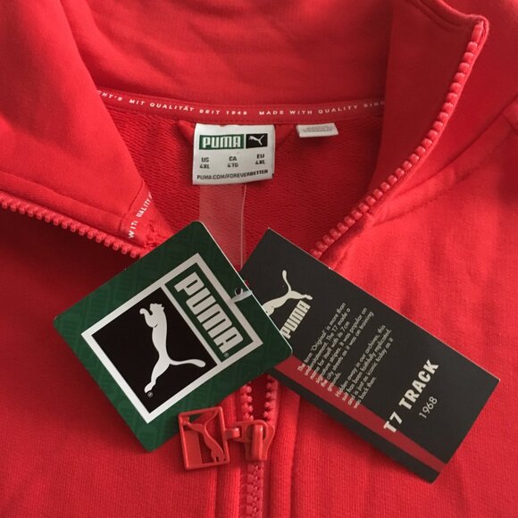 Puma T7 Track 1968 Iconic T7 Track Jacket Cotton, Men's XXL, Red, Mock Neck, NEW - Picture 4 of 7